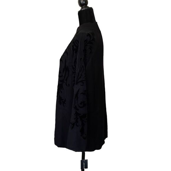 INC International Concepts Womens Black Lace Mesh Sleeve Sweater Size 1X - Picture 2 of 10